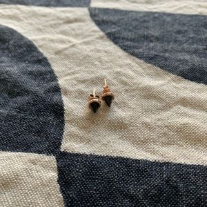 Rose gold and black onyx studs